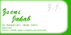 zseni jakab business card